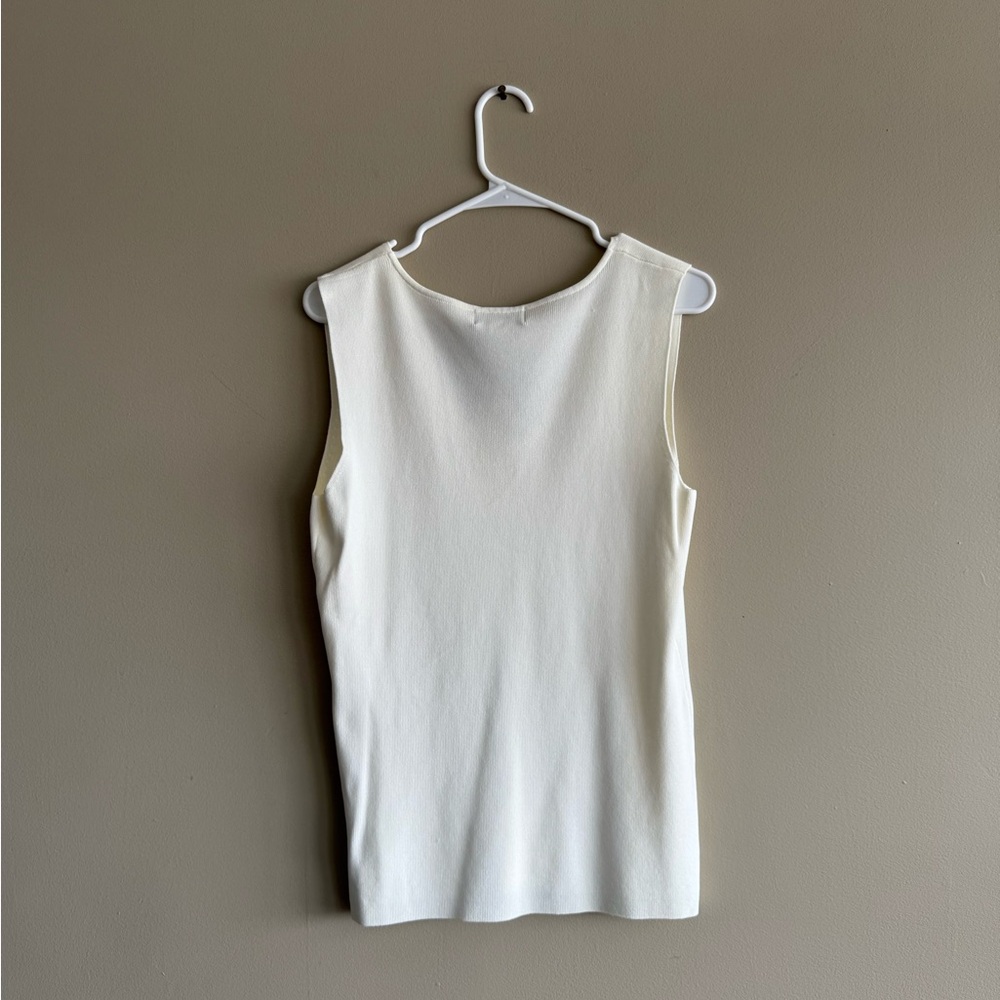 Covington Cream V-Neck Shell Tank & Button Cardigan set - Picture 3 of 10